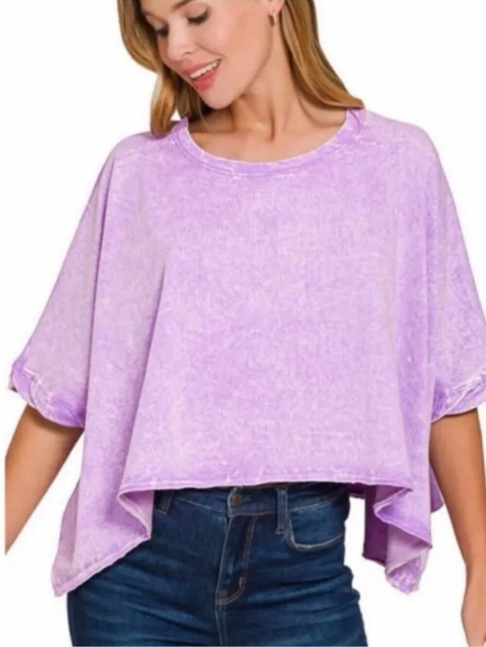 Zenana Cropped Drop Shoulder Boxy Tee